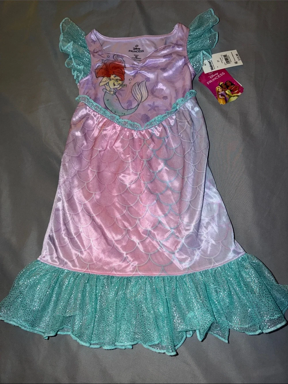 Disney Ariel Pink and Teal Mermaid Dress-Up Gown